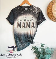 inked mama /moms with tattoos/ cool mom / tattoos / bleached shirt /mom / mom shirt / mama shirt / charcoal grey - Sew Stitching Cute Handmade 