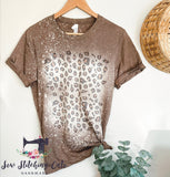Leopard / CHEETAH / leopard print / bleached shirt / Bella Canvas - Sew Stitching Cute Handmade 